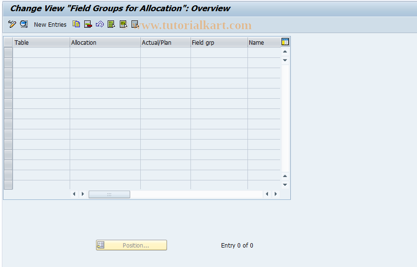 SAP TCode 2KE1 - PrCtr: Data control assessment