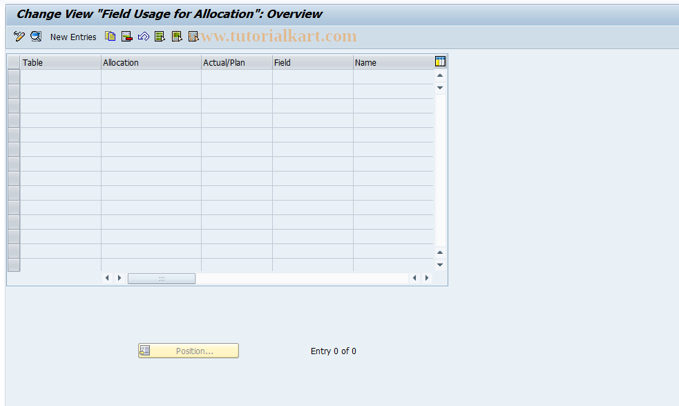SAP TCode 2KE4 - PrCtr: Field usage distribution