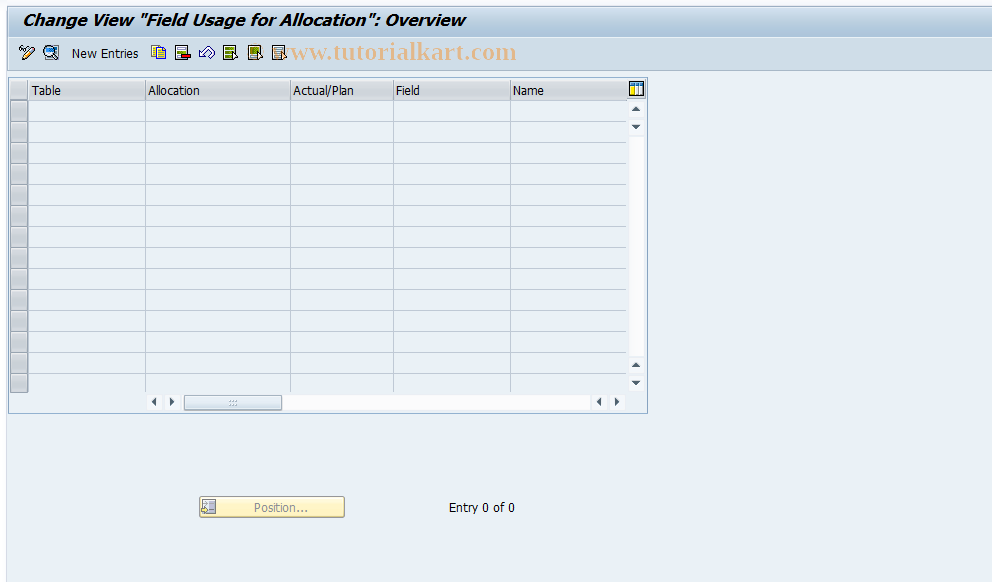 SAP TCode 2KE6 - PrCtr: Field usage assessment