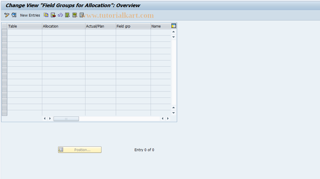 SAP TCode 2KE7 - PrCtr: Data control assessment