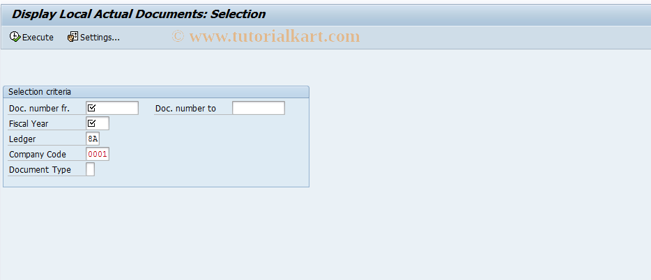 SAP TCode 2KEL - EC-PCA: Display Profit Center Document 