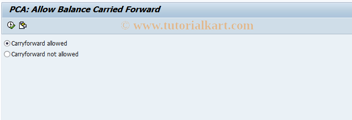 SAP TCode 2KET - EC-PCA: Allow Balance Carryforward