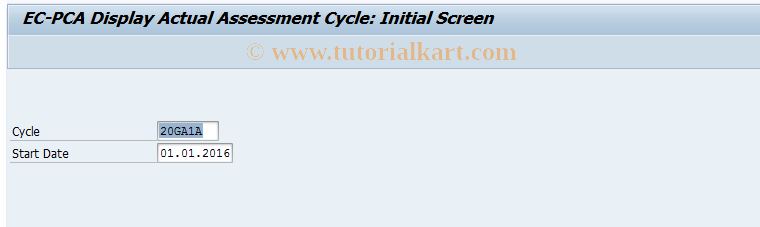 SAP TCode 3KE3 - EC-PCA: Display Actual Assessment