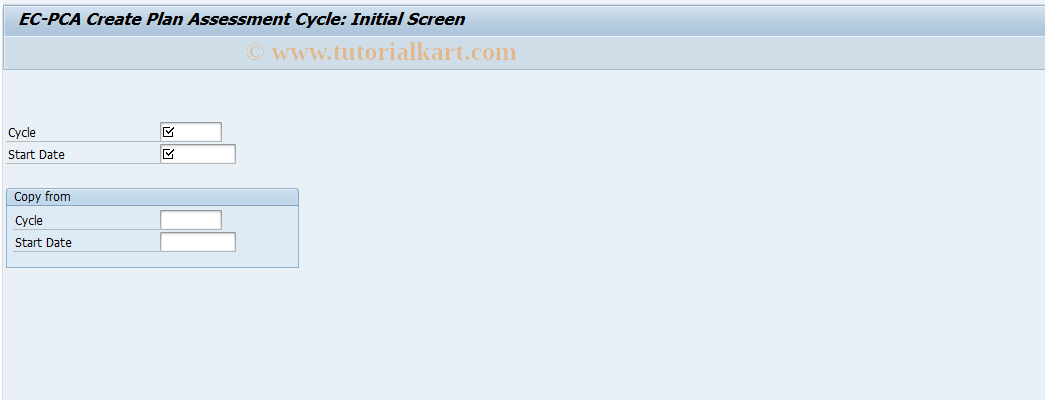 SAP TCode 3KE7 - EC-PCA: Create Plan Assessment