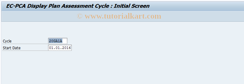 SAP TCode 3KE9 - EC-PCA: Display Plan Assessment