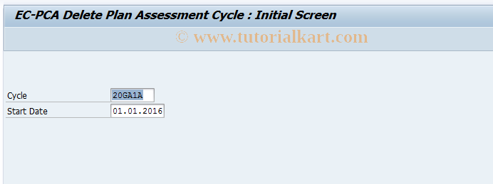 SAP TCode 3KEA - EC-PCA: Delete Plan Assessment