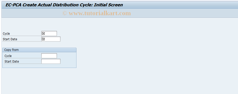 SAP TCode 4KE1 - EC-PCA: Create Actual Distribution