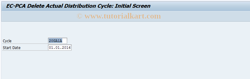 SAP TCode 4KE4 - EC-PCA: Delete Actual Distribution