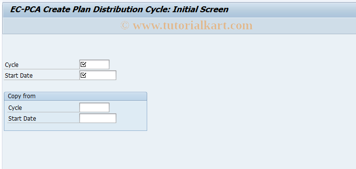 SAP TCode 4KE7 - EC-PCA: Create Plan Distribution