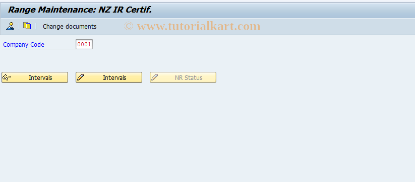 SAP TCode 5NZI - Number range maintenance: RP_IRCERT