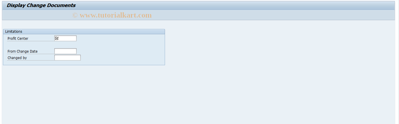SAP TCode 6KEA - Profit Center: Display Changes