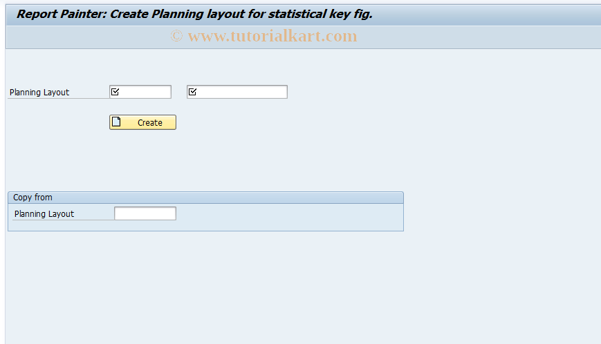 SAP TCode 7KEK - Create Statistical KF Planning Layout