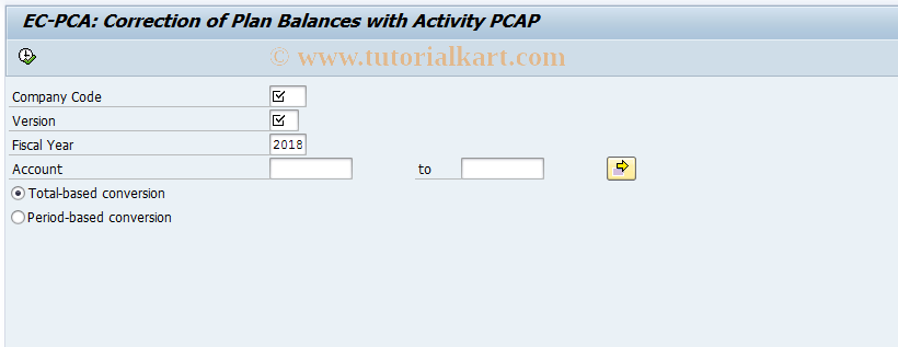 SAP TCode 7KEO - Correction of Plan Bals with PCA