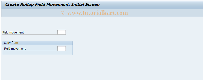 SAP TCode 8KE1 - PCA: Rollup: Create Field Assignment