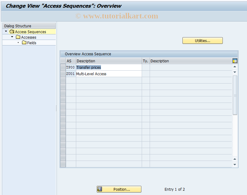 SAP TCode 8KED - Access: Pflegen (Profit Center)