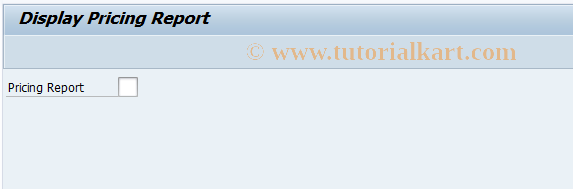 SAP TCode 8KEG_03 - Display Pricing Report