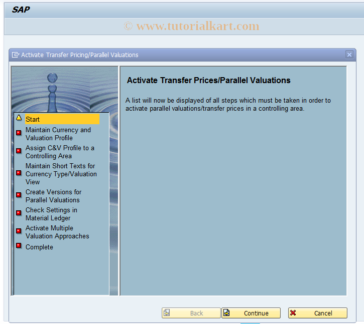 SAP TCode 8KEP_WIZARD - Activate Transfer Pricing