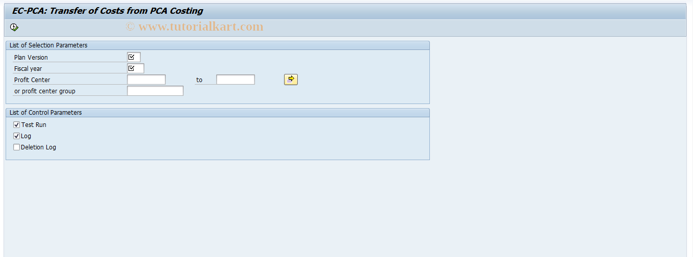 SAP TCode 8KET4 - Opening Balance for PCA Costing