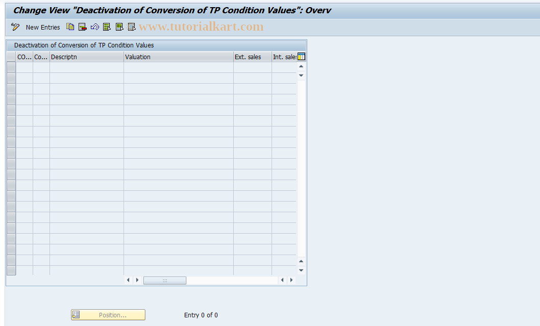 SAP TCode 8KEX - Conversion of condition vals for TP