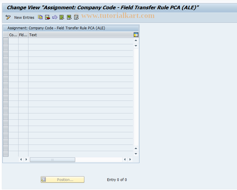 SAP TCode 8KEY - Company Code Field Transfer Rule