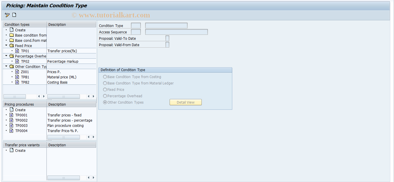 SAP TCode 8KEZ - EC-PCA Transfer Pricing