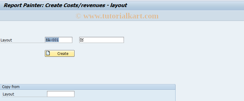 SAP TCode 9KEA - Create Layout for Cost/Revenue Bals