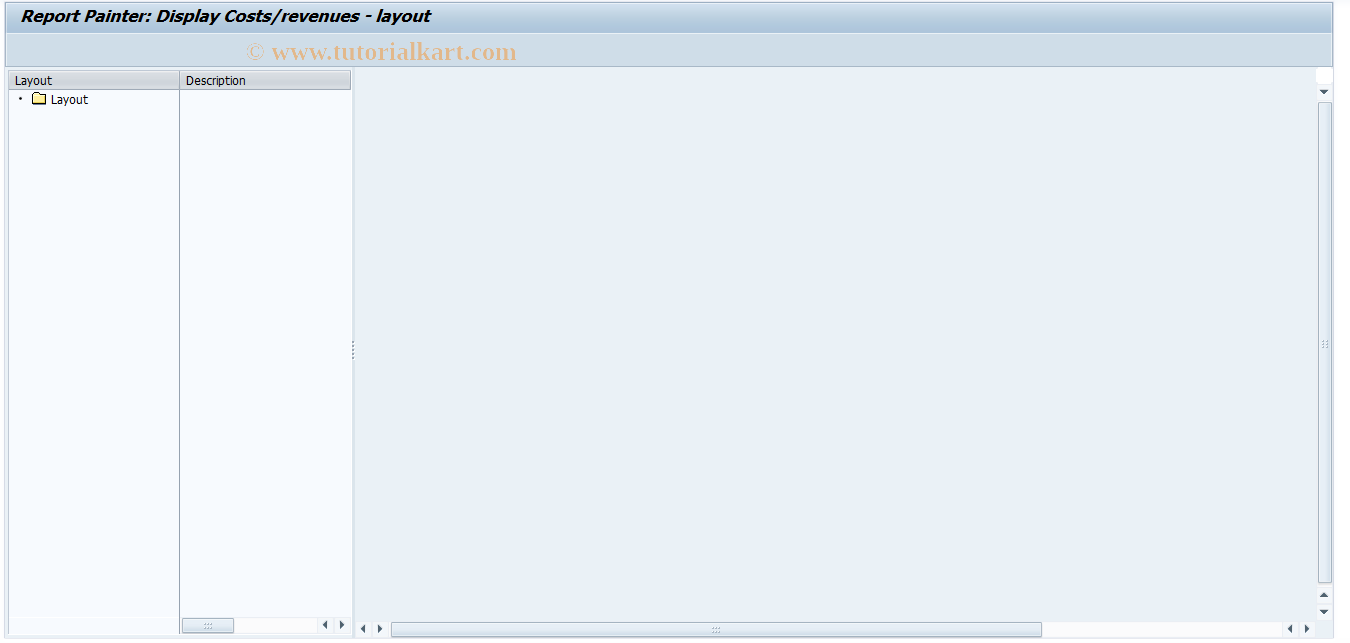 SAP TCode 9KEC - Display Layout for Cost/Revenue Bals