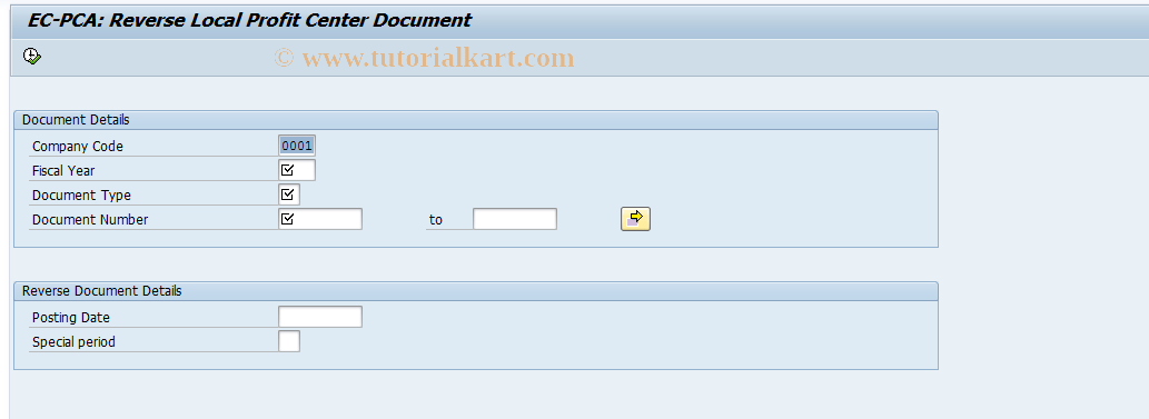 SAP TCode 9KED - EC-PCA: Reverse Local Actual Document 