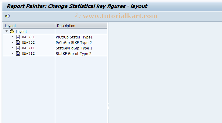 SAP TCode 9KEL - Change Layout for Entering ActStatKF