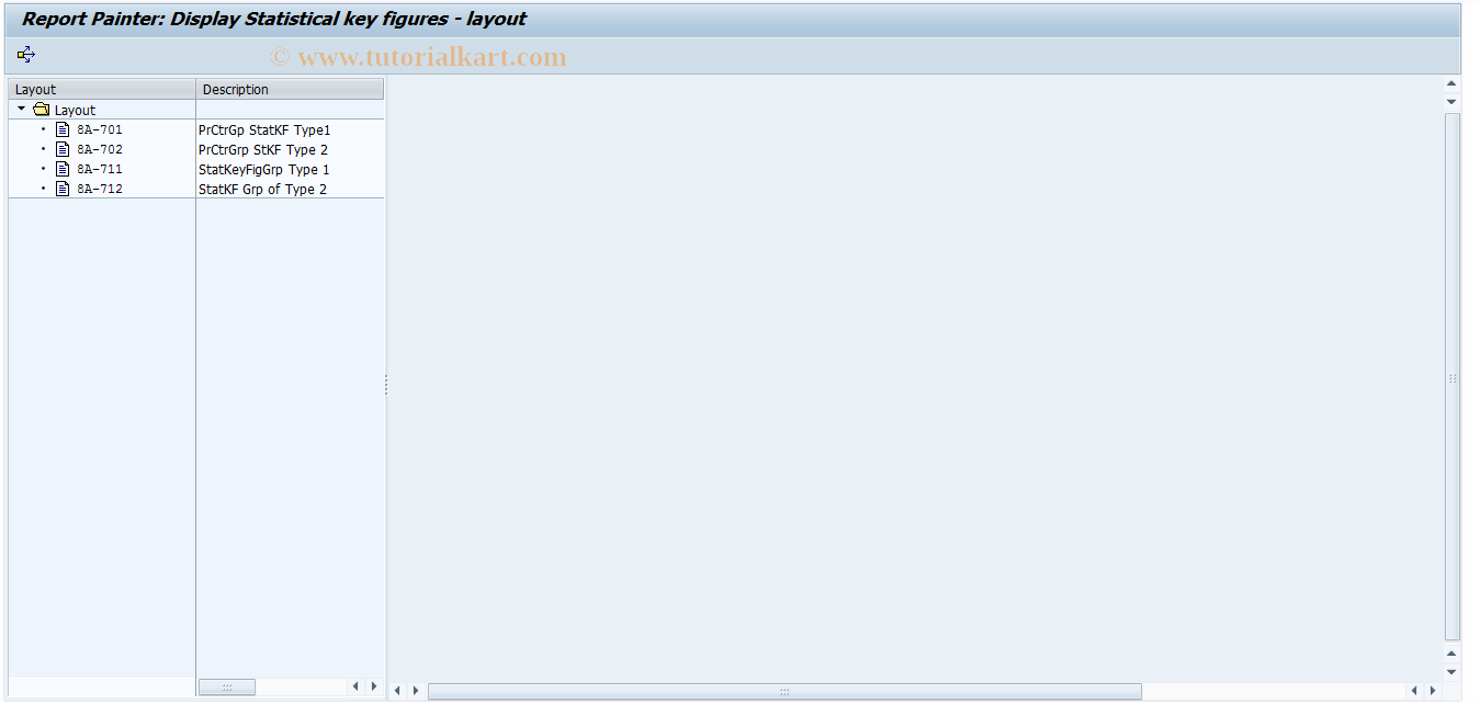 SAP TCode 9KEM - Display Layout for Entering AcStatKF