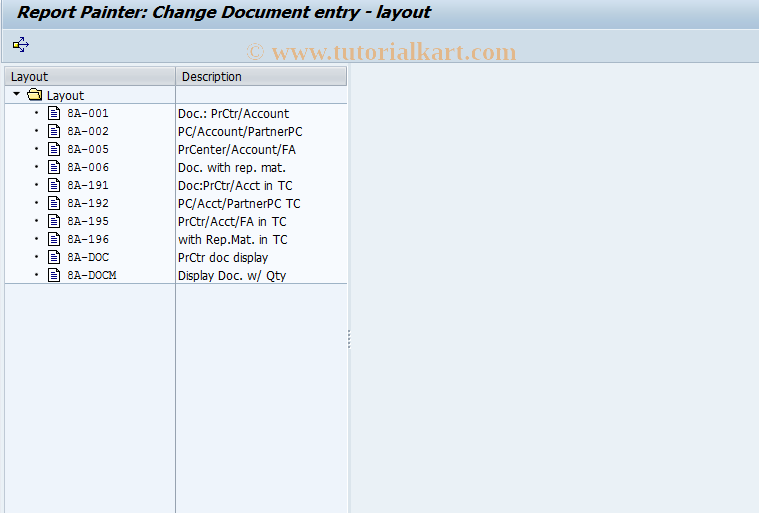 SAP TCode 9KET - Change Layout for Actual Document Entry