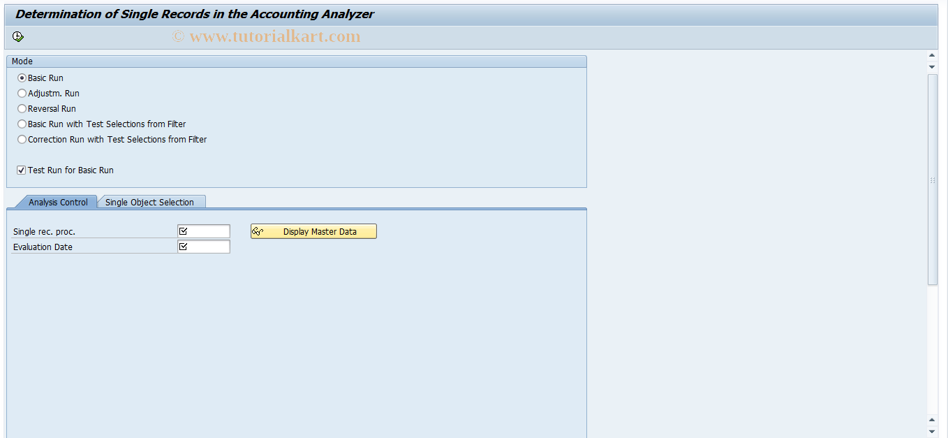 SAP TCode AAEP1 - Procedure for Single Records: AA