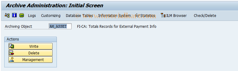 SAP TCode AARC - Archiving Asset Accounting