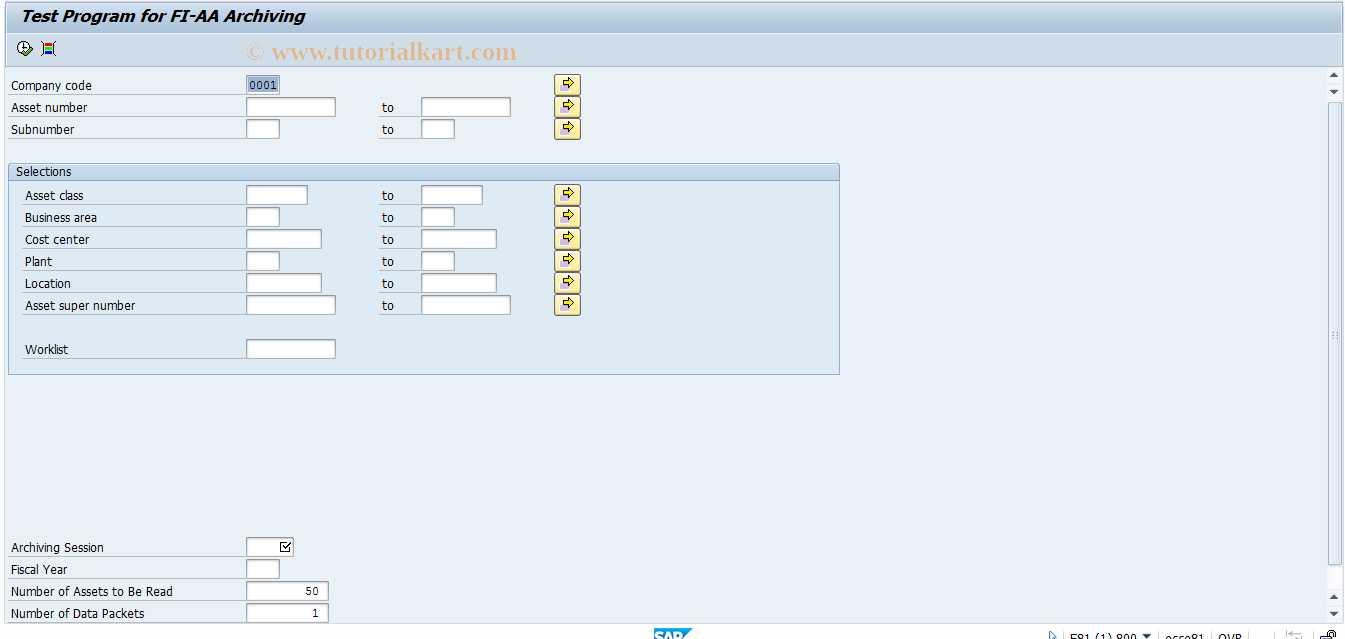 SAP TCode AART - Reading of Archive Data