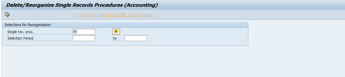 SAP TCode AASRPDEL - Reorganization Single Records Procurement 