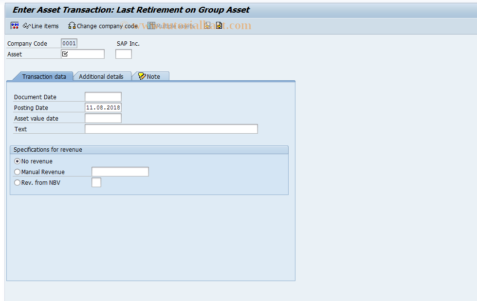 SAP TCode ABAKN - Last Retirement on Group Asset