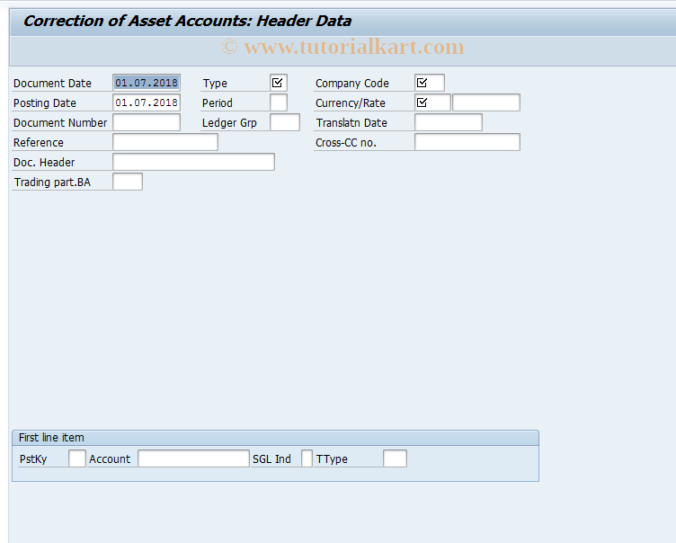 SAP TCode ABB1 - Correction of Asset Accounts