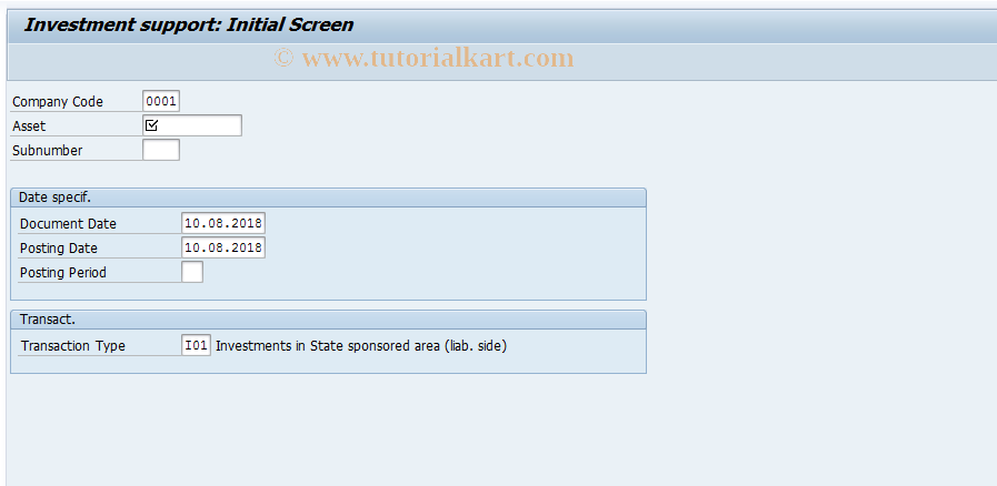 SAP TCode ABIF - Investment support