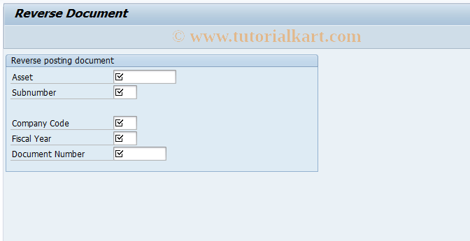 SAP TCode ABMW - Reverse asset transaction using document number