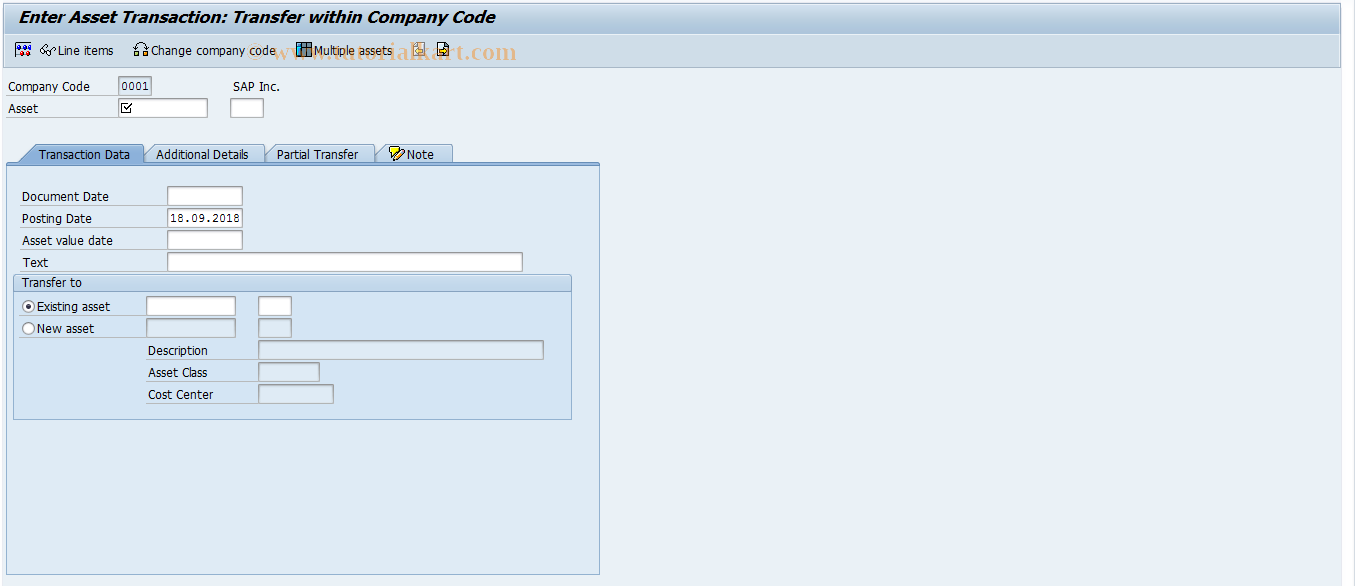 SAP TCode ABUMN - Transfer within Company Code