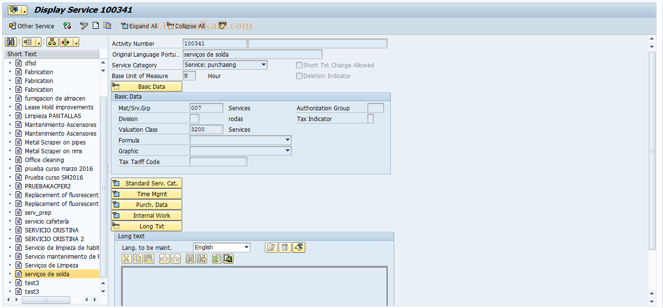 SAP TCode AC01 - Service Master