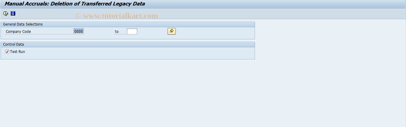 SAP TCode ACACDATADEL - Deletion of Data in the Accrl Engine