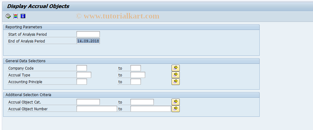 SAP TCode ACACDSITEMS - Reporting Accrual Objects ACAC