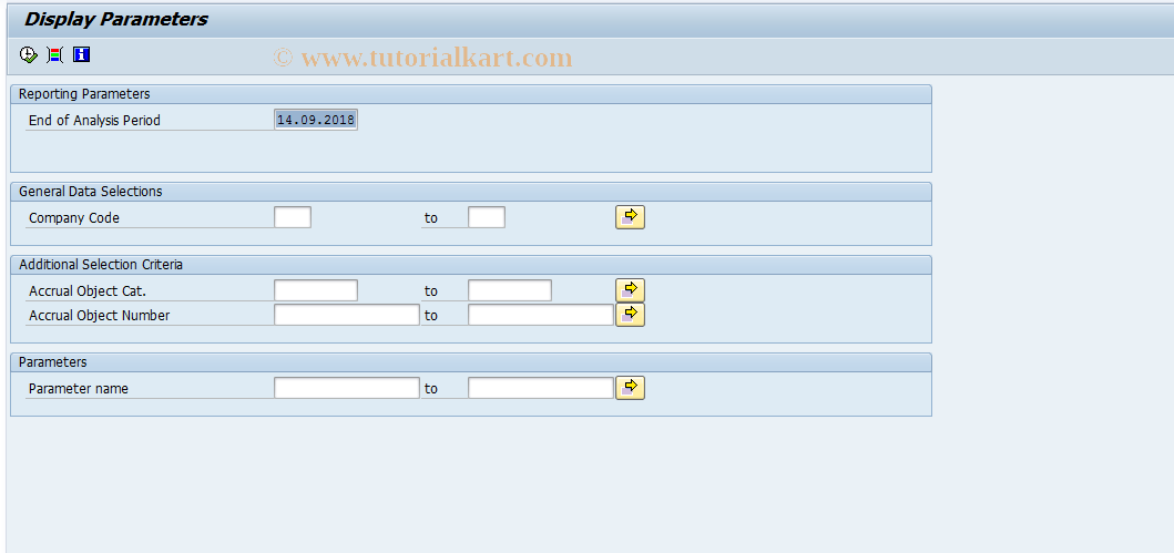 SAP TCode ACACDSPARAMS - Reporting ACE Object Parameter ACAC