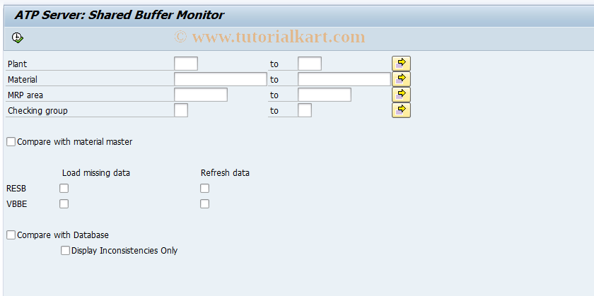 SAP TCode ACBD - Display Shared Buffer: ATP Check