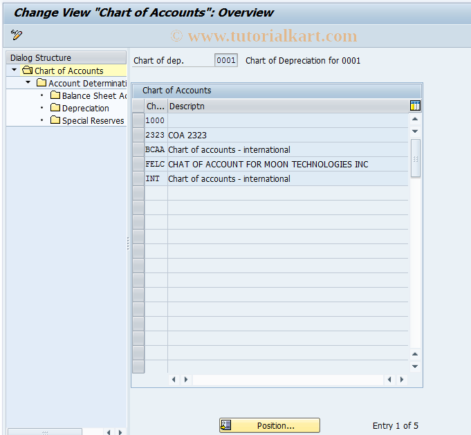 SAP TCode ACC01 - Account Maintenance FI-AA