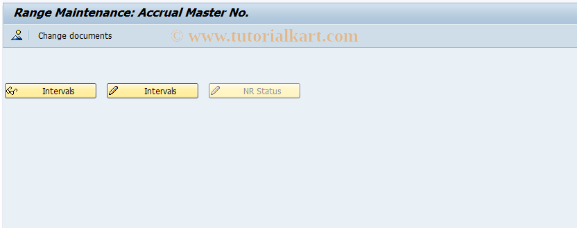 SAP TCode ACCN - Range Maintenance: Accrual Master Number