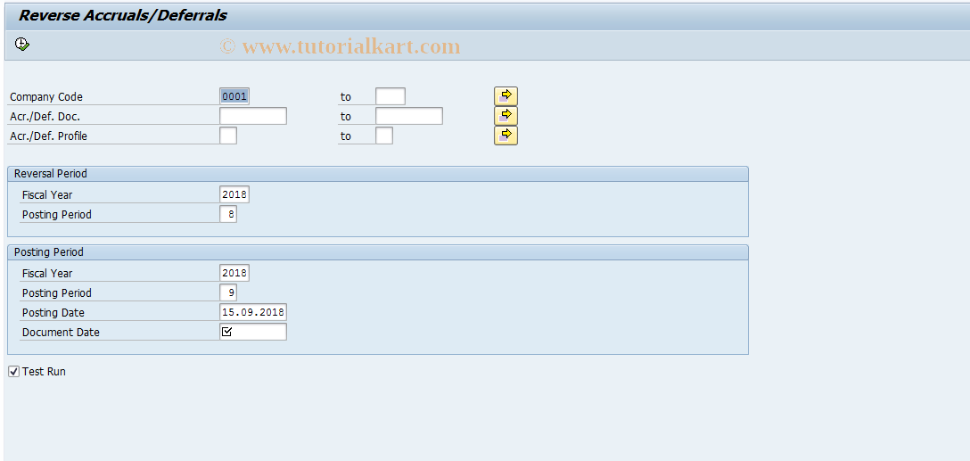 SAP TCode ACCR07 - Reverse Accruals/Deferrals