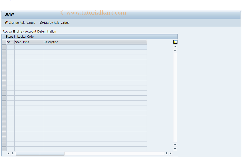 SAP TCode ACEADETCUST - Accrual Engine: Account Determination