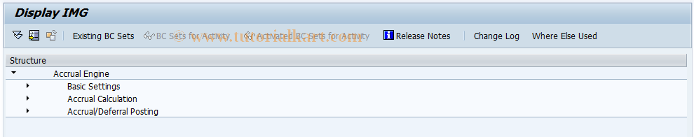 SAP TCode ACEC - Accrual Engine - IMG